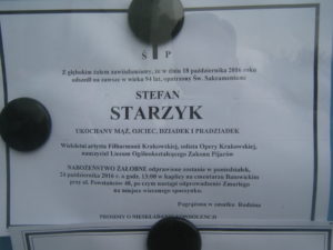 Pogrzeb prof. Stefana Starzyka 24.10.2016r.
